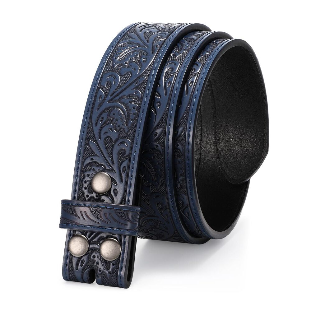 8190 Western Belt Strap without Buckle 1.5" Wide Floral Engraved Embossed
